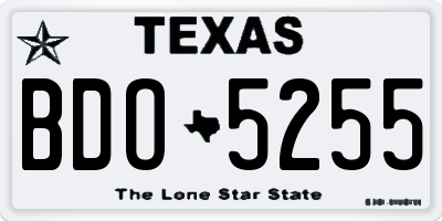 TX license plate BDO5255