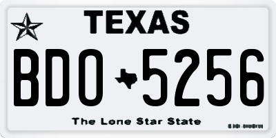 TX license plate BDO5256