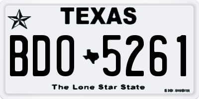TX license plate BDO5261