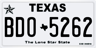 TX license plate BDO5262
