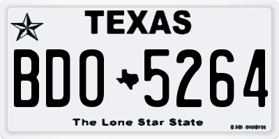 TX license plate BDO5264