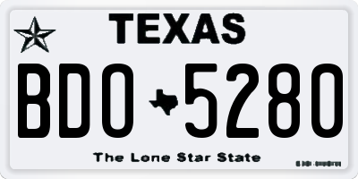 TX license plate BDO5280
