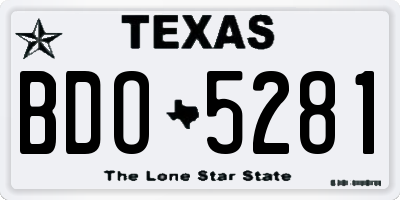 TX license plate BDO5281