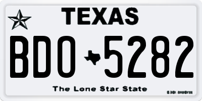 TX license plate BDO5282