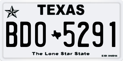 TX license plate BDO5291