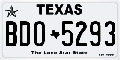 TX license plate BDO5293