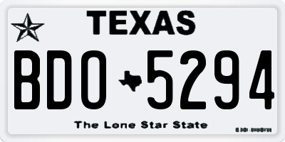 TX license plate BDO5294