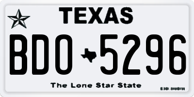 TX license plate BDO5296