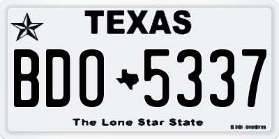 TX license plate BDO5337