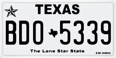 TX license plate BDO5339