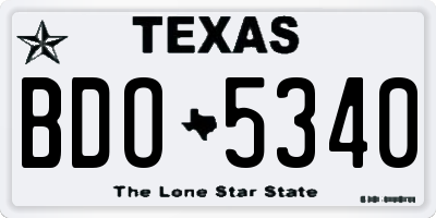 TX license plate BDO5340
