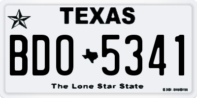 TX license plate BDO5341