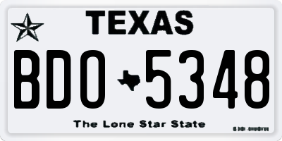 TX license plate BDO5348