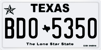 TX license plate BDO5350