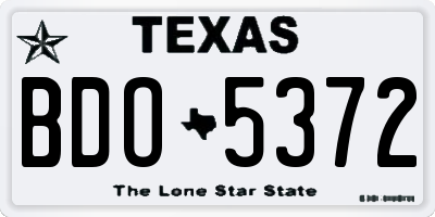 TX license plate BDO5372