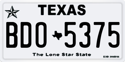 TX license plate BDO5375