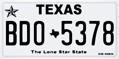 TX license plate BDO5378