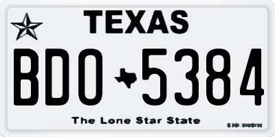 TX license plate BDO5384