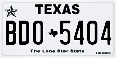 TX license plate BDO5404