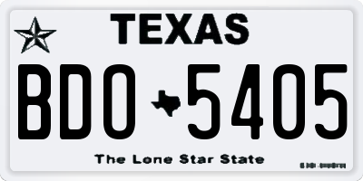 TX license plate BDO5405