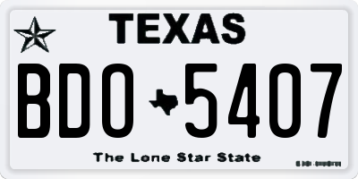 TX license plate BDO5407