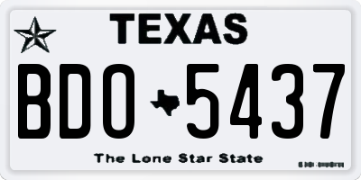 TX license plate BDO5437