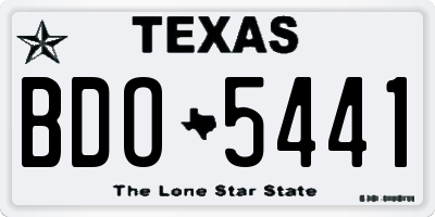 TX license plate BDO5441