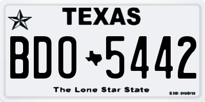 TX license plate BDO5442