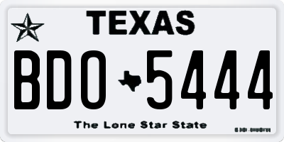 TX license plate BDO5444