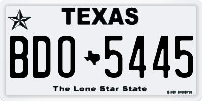 TX license plate BDO5445