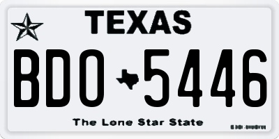TX license plate BDO5446