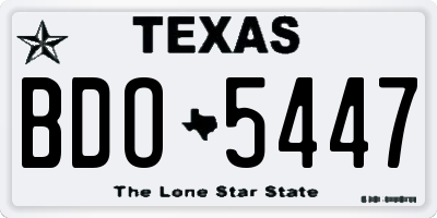 TX license plate BDO5447