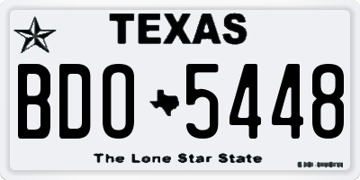 TX license plate BDO5448