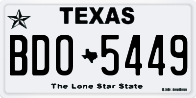 TX license plate BDO5449