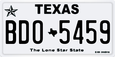 TX license plate BDO5459