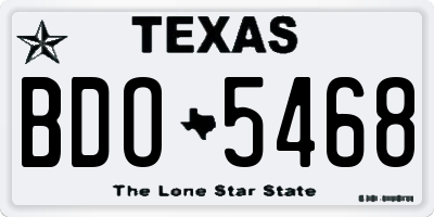 TX license plate BDO5468