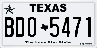 TX license plate BDO5471