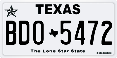 TX license plate BDO5472