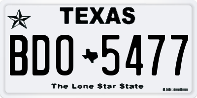 TX license plate BDO5477