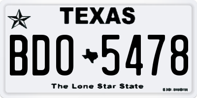 TX license plate BDO5478