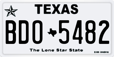 TX license plate BDO5482