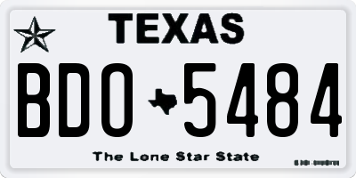 TX license plate BDO5484