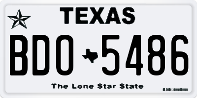 TX license plate BDO5486