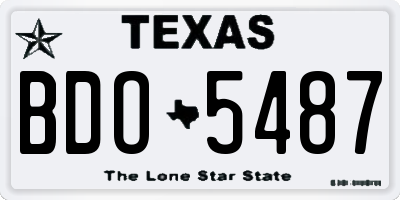 TX license plate BDO5487