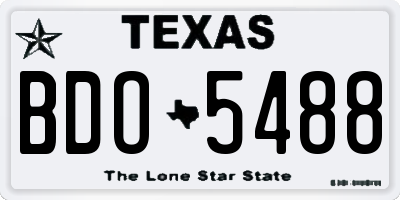 TX license plate BDO5488