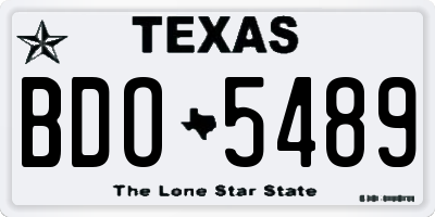 TX license plate BDO5489