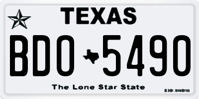 TX license plate BDO5490