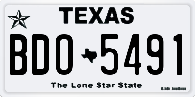 TX license plate BDO5491