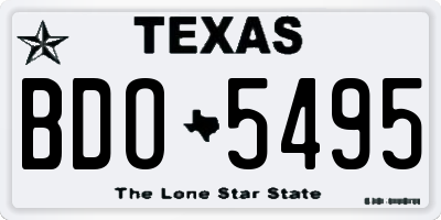 TX license plate BDO5495