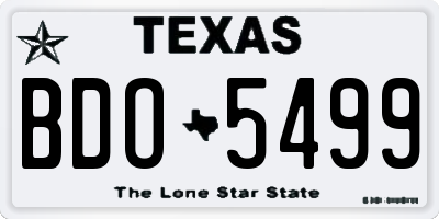 TX license plate BDO5499